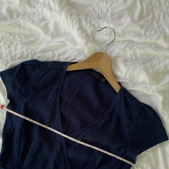 New Ralph Lauren Maxi Linen Navy Long Dress - Picture 13 of 16